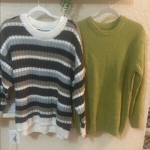 Two Oversized Knit Sweaters